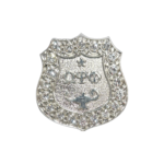 OMEGA LAPEL PIN - ALL SILVER SHIELD