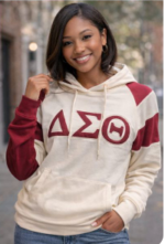 CRIMSON AND CREAM T-SHIRT HOODIE - Image 3