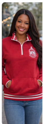 QUARTER ZIP SWEATSHIRT - RED OR BLACK - Image 2
