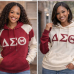 CRIMSON AND CREAM T-SHIRT HOODIE